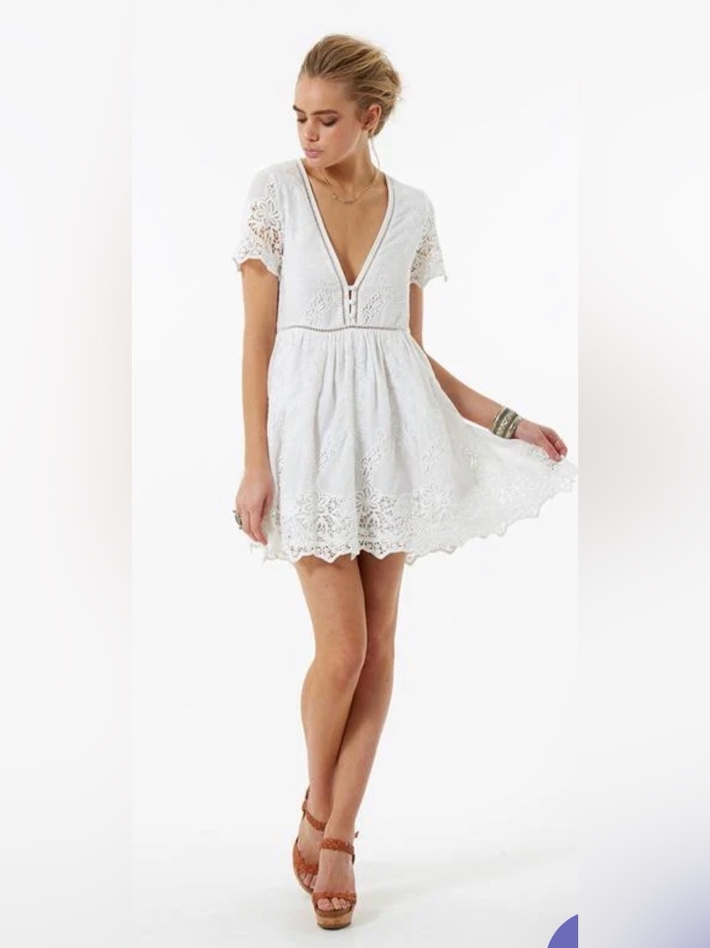 RARE Spell & The Gypsy "Magnolia Mini Dress" in White Sz small